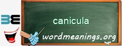 WordMeaning blackboard for canicula